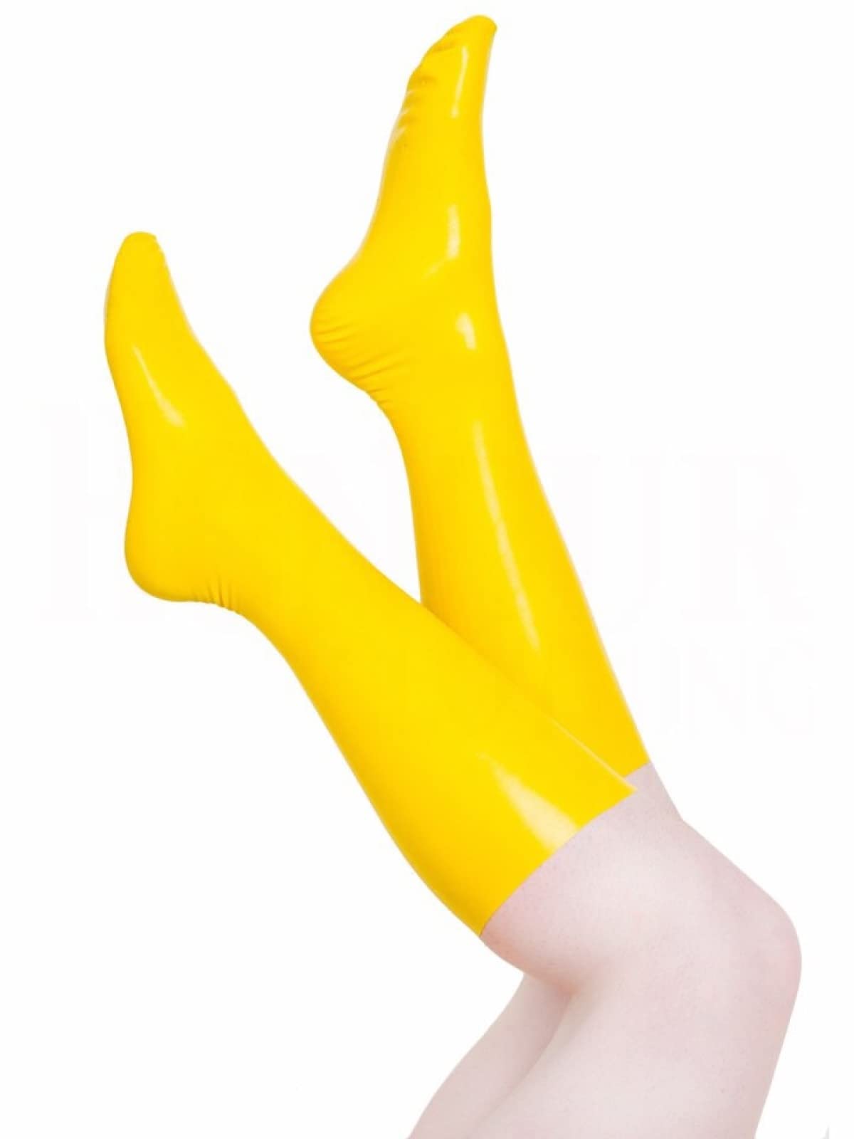 Handgefertigte Latexsocken Unisex-Gummisocke andere Farbe,Gelb,XS