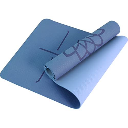 Mat Block Yogamatte ATPE004BU, rutschfest, 0,6 cm dick, reißfest, hochdichtes TPE-Schaumstoff-Material für Zuhause, Pilates und Bodenübungen und Fitness, Blau (183 cm L x 61 cm B)