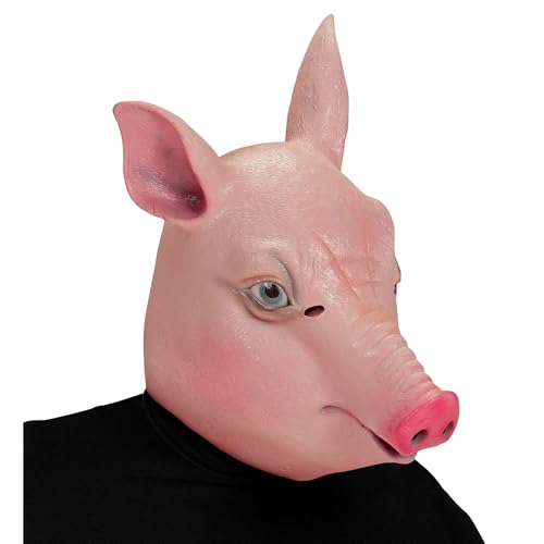 Widmann 96643 - Ganzkopfmaske Schwein, Tiermaske, Karneval, Mottoparty