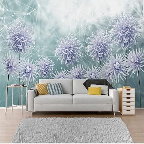 XLMING Einfache Handgemalte Geometrische Blumen 3D Tapete Home Dekoration Wohnzimmer Sofa Schlafzimmer Tv Hintergrund Wand-200cm×140cm