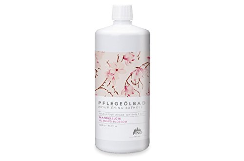 PINO 31435 PINO Pflegeölbad Mandelblüte 1.000 ml incl. 4 Waschhandschuhe weiss