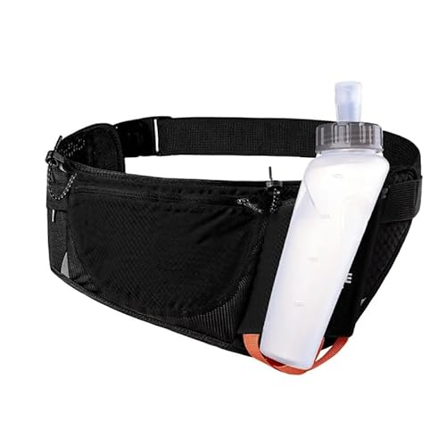 Hüfttasche Sport Gürtel Fanny Pack im Freien mit 450ML Wasserflasche für Laufen Marathon Walking Gym，aonijie (schwarz)