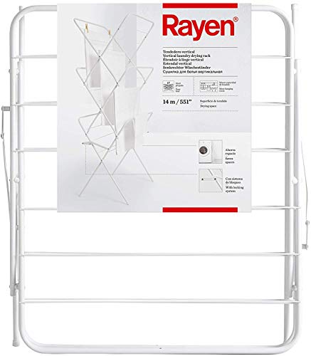 Rayen 0036.01 Wäscheständer, klappbar, 14 m, lackierter Stahl, Weiß, 61 x 138 x 44,5 cm