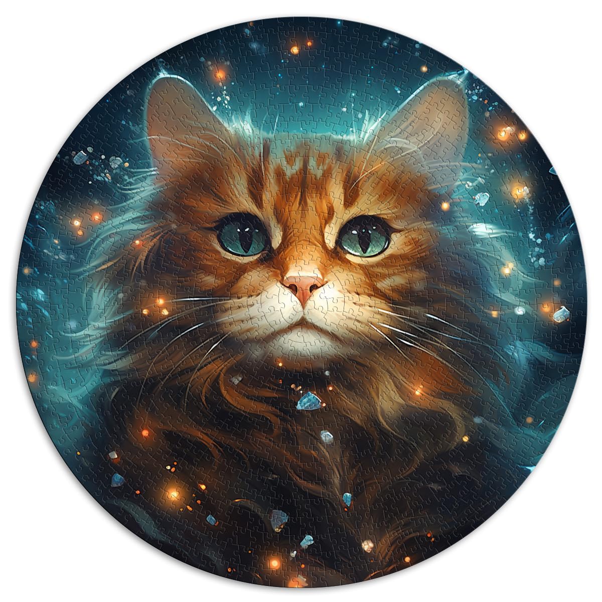 Puzzle für Katze in der Galaxie, Puzzle für Erwachsene, 1000 Teile, 26,5 x 26,5 Zoll, Puzzle für Lernspiele, Herausforderungsspielzeug, anspruchsvolles Spiel