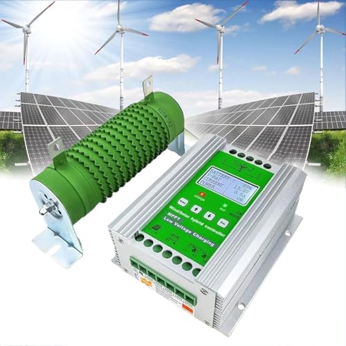 GLBMXDD Wind Solar Hybrid Laderegler 1400 W-2700 W, 24 V/48 V LCD Display MPPT Boost Controller, Solar Wind Power Zubehör Intelligente Regler,1400W