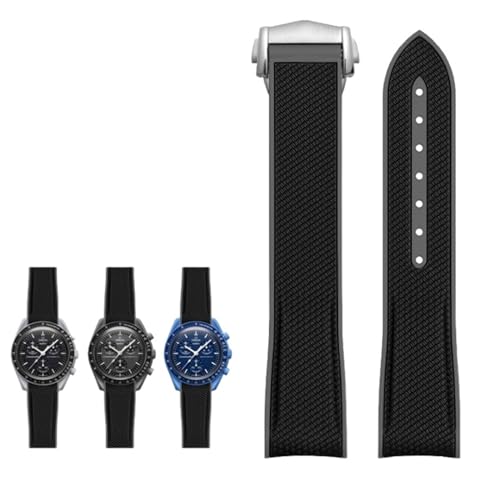 IOTUP Uhrenarmband für Moonswatch, weiches Silikonarmband für Omega X Swatch MoonSwatch Speedmaster 20 mm, Schnellverschluss, wasserdichtes Ersatzband, 20 mm, Achat