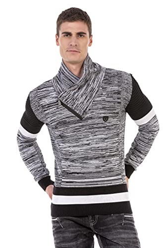 Cipo & Baxx Strickpullover, mit hohem Schalkragen