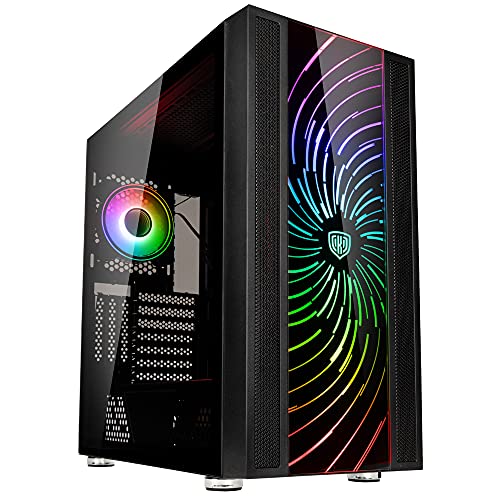 Kolink Unity Code X PC Gehäuse für Wasserkühlung, Mid Tower Case mit ARGB-beleuchteter Front, Glas Gehäuse PC mit Vertikaler GPU-Einbau Möglich, Tempered Glass Case for PC, Computer Case ATX