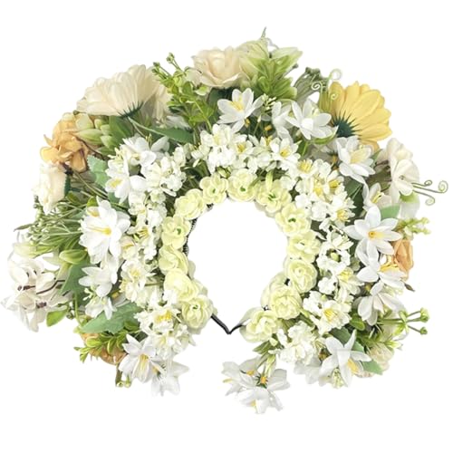 Brautblumenkrone für Hochzeit, Blumengirlanden, Krone, Haarkranz, Blumenstirnbänder, Damen, Braut, Blumen-Stirnbänder