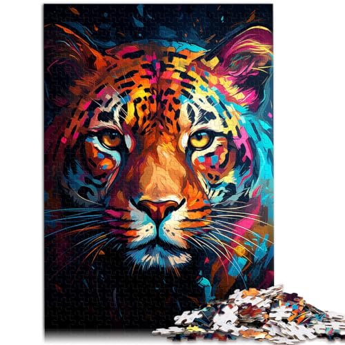 Puzzle zum Ausmalen, Leoparden-Motiv, 1000 Teile, Puzzle-Geschenke, Holzpuzzle, Spielzeug, Puzzle, Lernspiele, Stressabbau-Puzzle, 1000 Teile (50 x 75 cm)