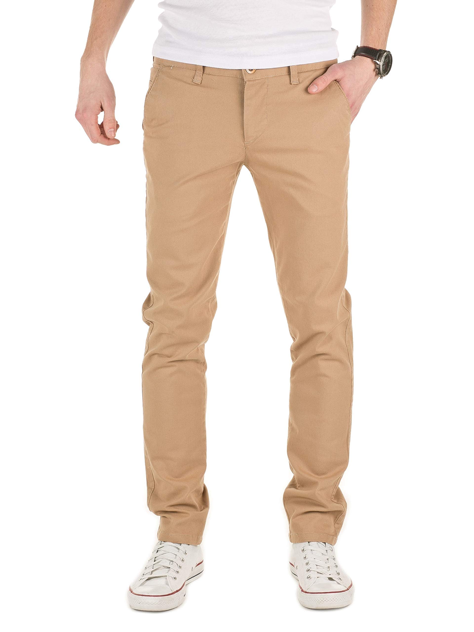 WOTEGA - Beige Chino Herrenhosen 140 - Chinohose - Männer Baumwoll Stoffhose Mit Stretch, Beige (beige Amphora 1319), W31/L34