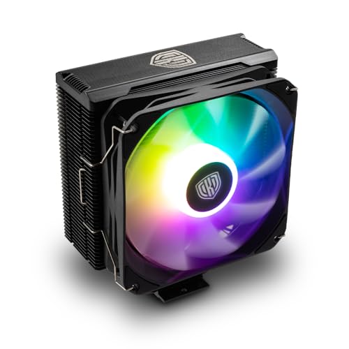 Kolink CPU Kühler RGB Umbra EX-180 - Prozessor Kühler -Leise Prozessor Lüfter 120mm mit ARGB-Beleuchtung 4-Pin PWM - AMD AM4 CPU - Intel LGA1700/1200/20XX/115