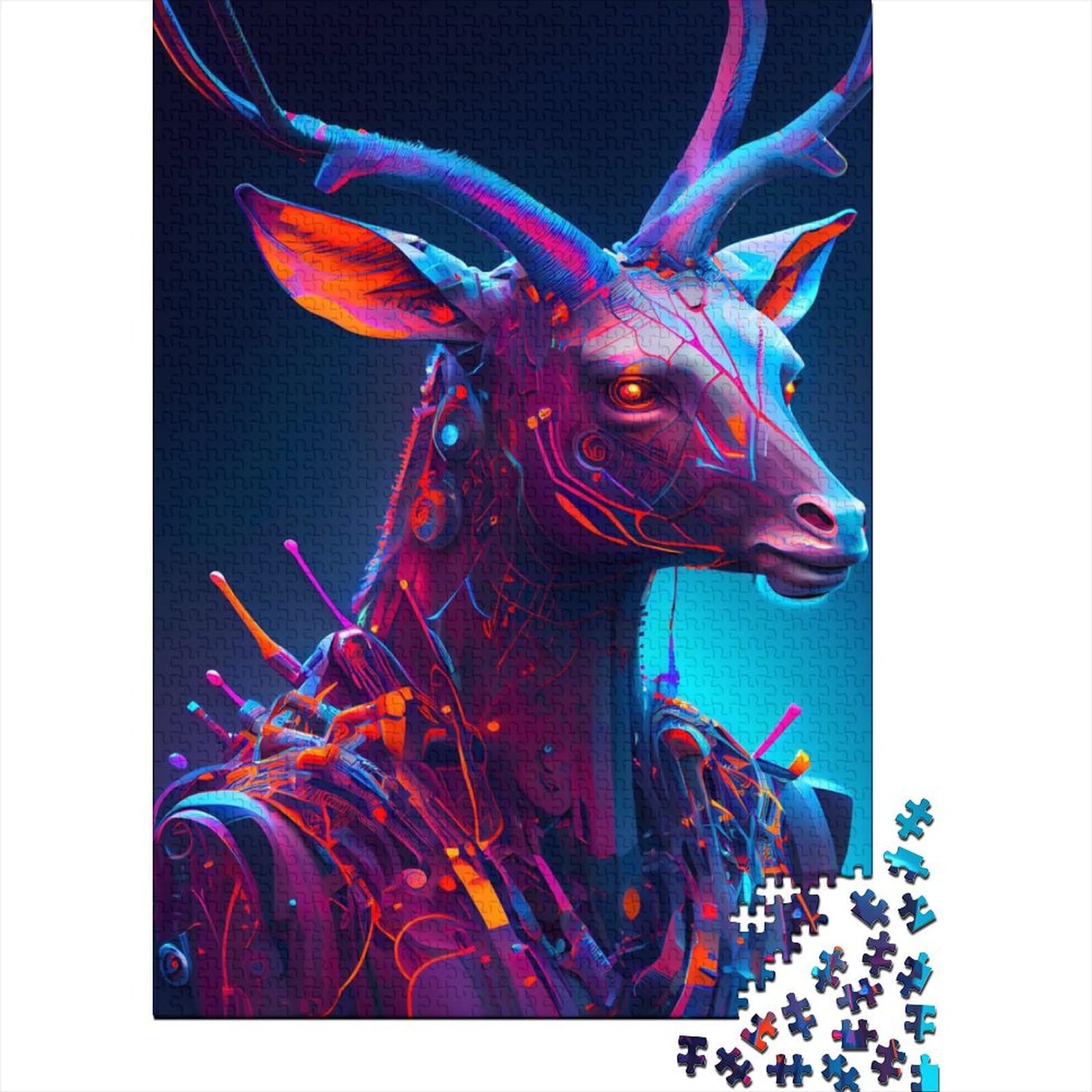 Deer Cyber Puzzles für Erwachsene und Teenager, 1000-teiliges Puzzle für Erwachsene und Jugendliche Stressabbau-Puzzles zum Zeitvertreib zu Hause, 75 x 50 cm