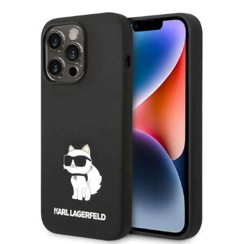 Karl Lagerfeld KLHCP14LSNCHBCK Hülle für iPhone 14 Pro 6,1" hardcase Schwarz Silicone Choupette