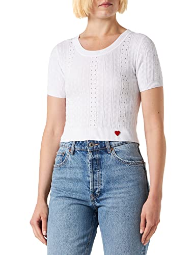 Love Moschino Women's Cropped top, Optical White, 46