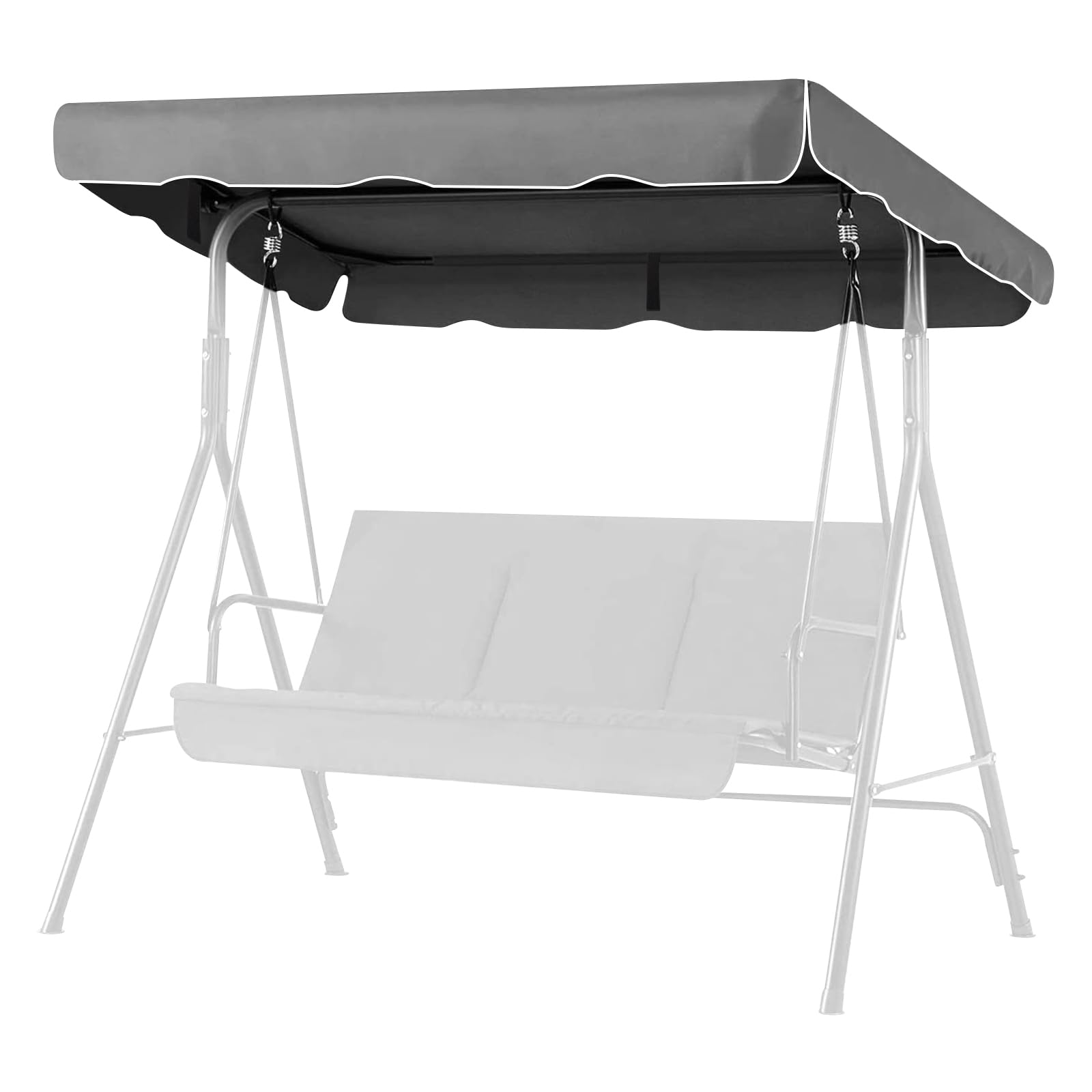 AXPQHL hollywoodschaukel dachbezug,600D Oxford-Stoff Erastzbezug Dachbezug,ersatzdach hollywoodschaukel 3 sitzer，Wasserdicht, staubdicht und UV-beständig,grau,190 * 132 * 15cm