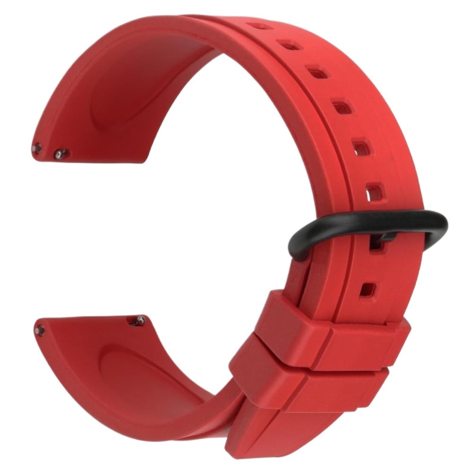 THBGTCNQ Weiches Gummi-Uhrenarmband, Sportuhrenarmband, Schnellverschluss, 20 mm, 22 mm, Gummi-Uhrenarmband, Gürtelschlaufe for Quarzuhr, Smartwatch(Red B,22mm)