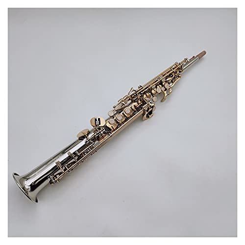 B Ton Spalte Sopran Saxophon Nickel Silber Überzogene Goldschlüssel Professionelles Saxound- Mundstück Mit Fall Und Zubehör