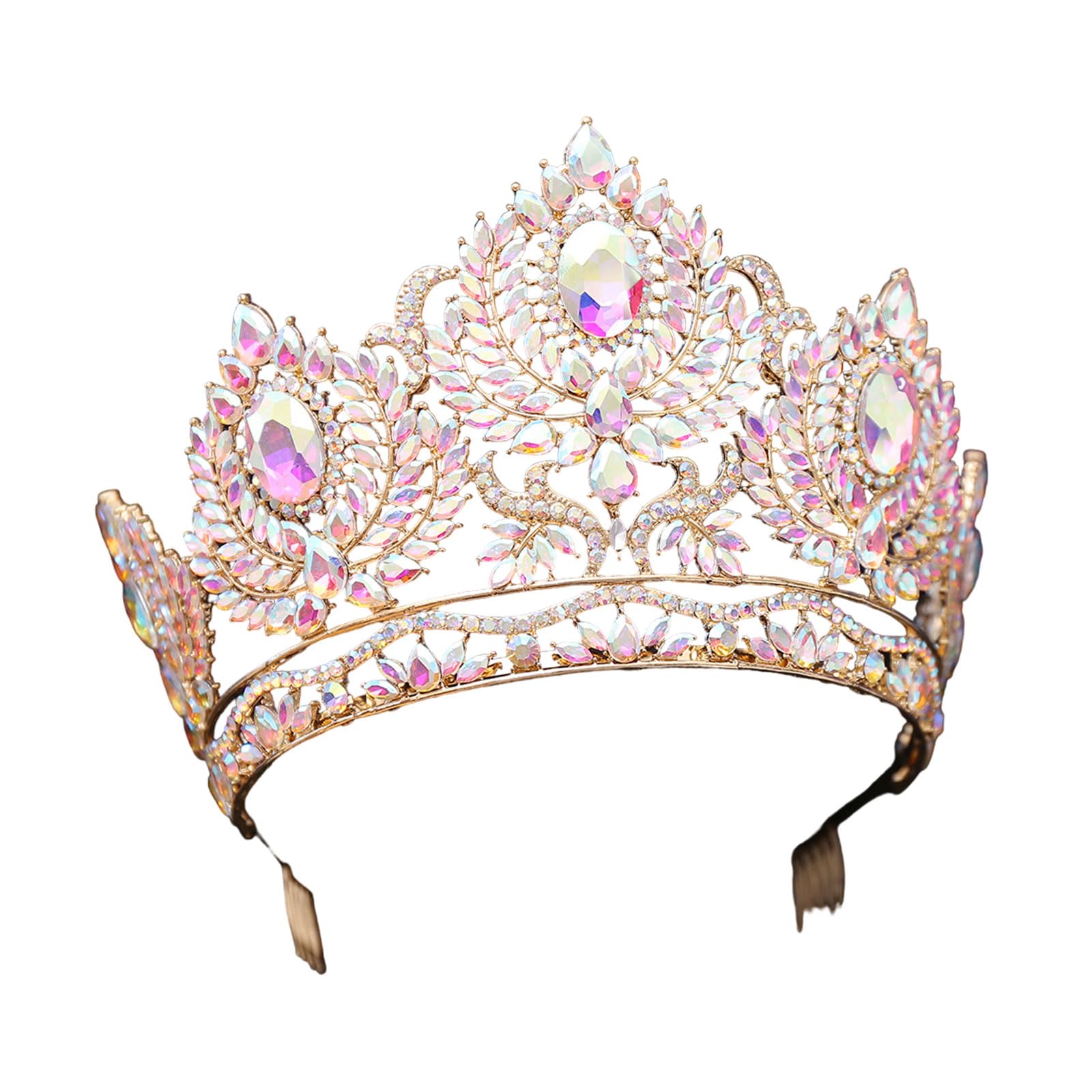 Meiliyizu Luxuriöse Tiaras mit Kristallbesatz, zarte Kristallkronen für Damen, stilvolle Tiaras mit Verzierungen