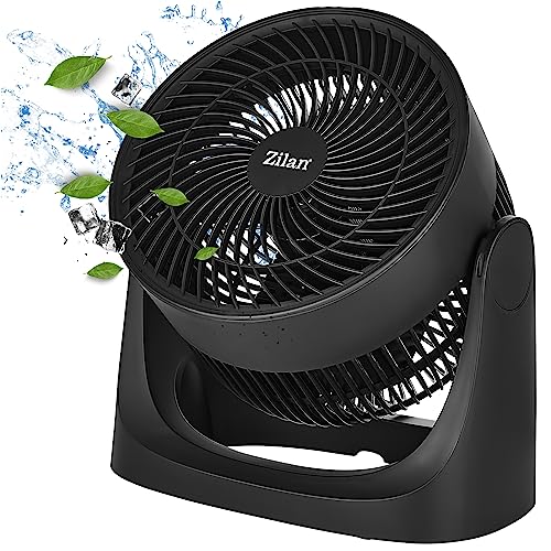 Zilan Tischventilator sehr leise | Ventilator klein | 3 Stufen | 18 cm Durchmesser | Energiesparend | Geeignet für Büro Schlafzimmer | Windmaschine | Miniventilator | Luftkühler | Ventilator