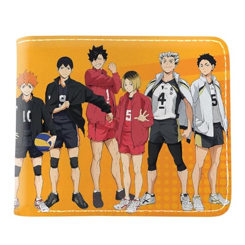 RYNDEX Haiky-uu!! Kartenetui Anime, Zweifach Gefalteter Geldbörse Klein, PU Leather Geldbörse Brieftasche Wallet(Color:Multicolor 9)