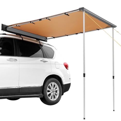 Auto Vorzelt Camping, Seitenmarkise fürs Auto, Sonnendach fürs Auto, Grundausstattung fürs Camping im Auto, for Campingreisen im Freien, tragbar(Yellow,78.7x181.1in/200x300cm)