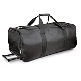 noTrash2003 XL Reisetasche 71 cm x 31 cm x 30 cm Sporttrolley Duffletasche Reisegepäck Koffertrolley mit Rädern Schuhfach und grosser Öffnung Vegan (Black)