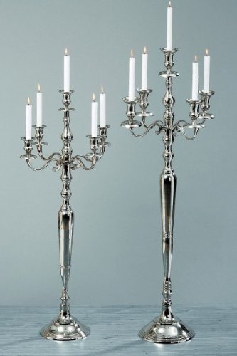 Kerzenleuchter "Chandelier" in Silber, Aluminium vernickelt, Höhe: 120 cm
