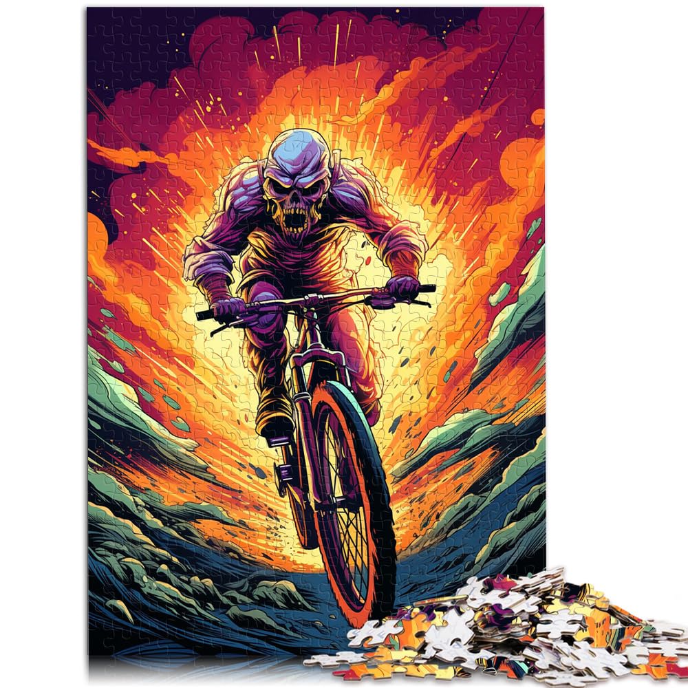 Puzzle Bunte psychedelische Fahrräder bei Sonnenuntergang für Erwachsene Puzzle 1000 Teile Puzzle Holzpuzzle Heimdekoration Puzzle 1000 Teile (50x75cm)