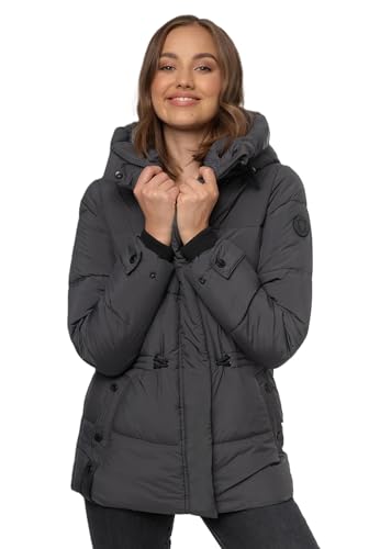 MARIKOO Damen Winter Jacke gesteppte Winterjacke Stepp warm B947 [B947-Akum-Anthrazit-Gr.M]