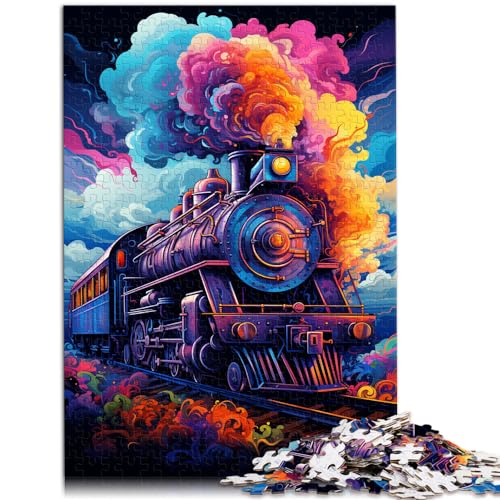 Puzzles als Geschenke, farbenfroher Psychedelischer Zug, Puzzles für Erwachsene, 1000-teiliges Holzpuzzle, Weihnachts- und Geburtstagsgeschenke, 1000 Teile (50 x 75 cm)