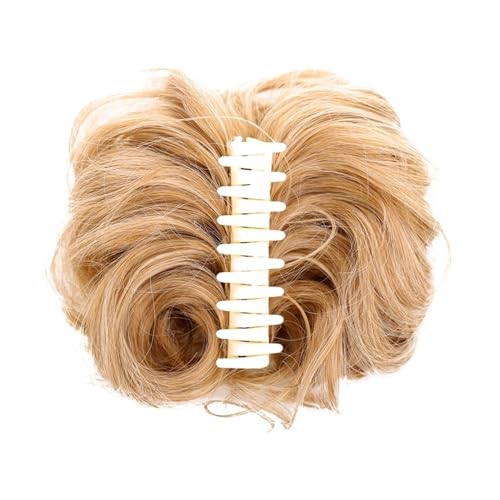 Haarteil Haargummi Damen-Haarknoten, synthetische Bänder, kurze, lockige Chignon-Haarnadeln, Krallen-in-Haarteile for künstliches Kunsthaar, Haargummi, Schwarzbraun Haarverlängerung(1pcs-04)