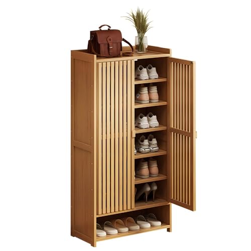 Schuhschrank mit Offenen Fach, Schuhablage Platzsparend für 18-42 Paare, Schuhregal mit Türen, für Flur Diele Wohnzimmer Schlafzimmer, L: 60/90/120CM