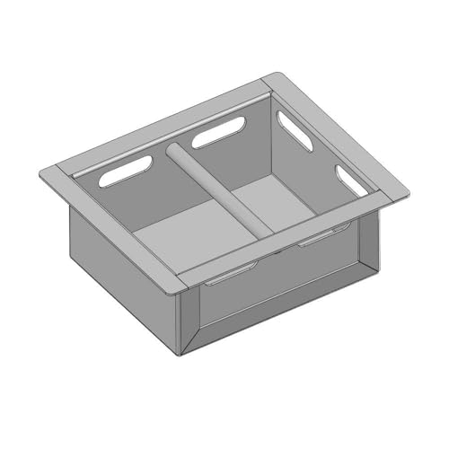 Aschekasten - Für Hark Kaminofen Modelle - Aschkasten aus verzinktem Stahlblech - feuerfest & hitzebeständig - Aschekästen Stahl (222x182x80 mm)