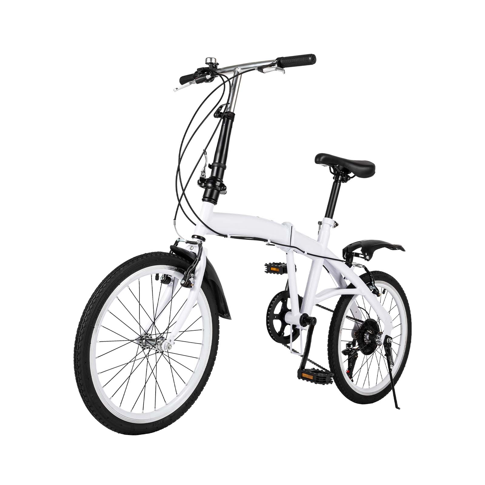 Bazargame 20 Zoll Klappfahrrad Klapprad Faltrad Erwachsene Fahrräder 7 Gang Folding Bike Jungen-Fahrrad Fahrrad Für Damen und Herren Quick-Fold-System