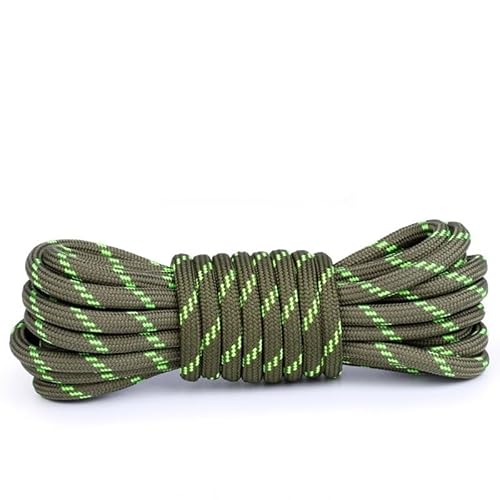 RybdaFDc Schnürsenkel, 1 Paar runde Schnürsenkel, feste Schnürsenkel, Polyester-Schnürsenkel, passende Sportschuhe, Werkzeug, Wanderschnürsenkel(Light army green chartreuse,100cm)