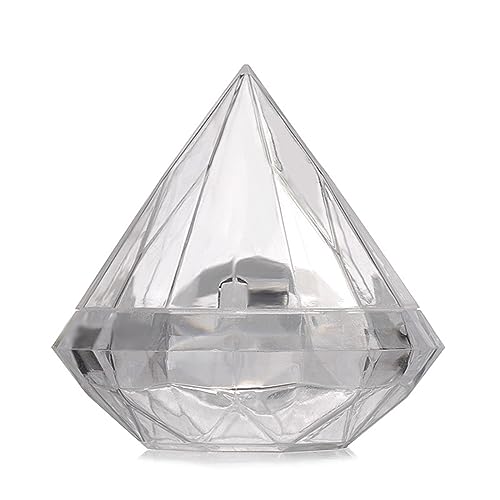 12 x transparente Diamant-Geschenkboxen für Hochzeiten, Babypartys, Gastgeschenke, transparente Süßigkeitenboxen, Weihnachtsfeierbedarf, transparente Süßigkeitenboxen, Verpackung