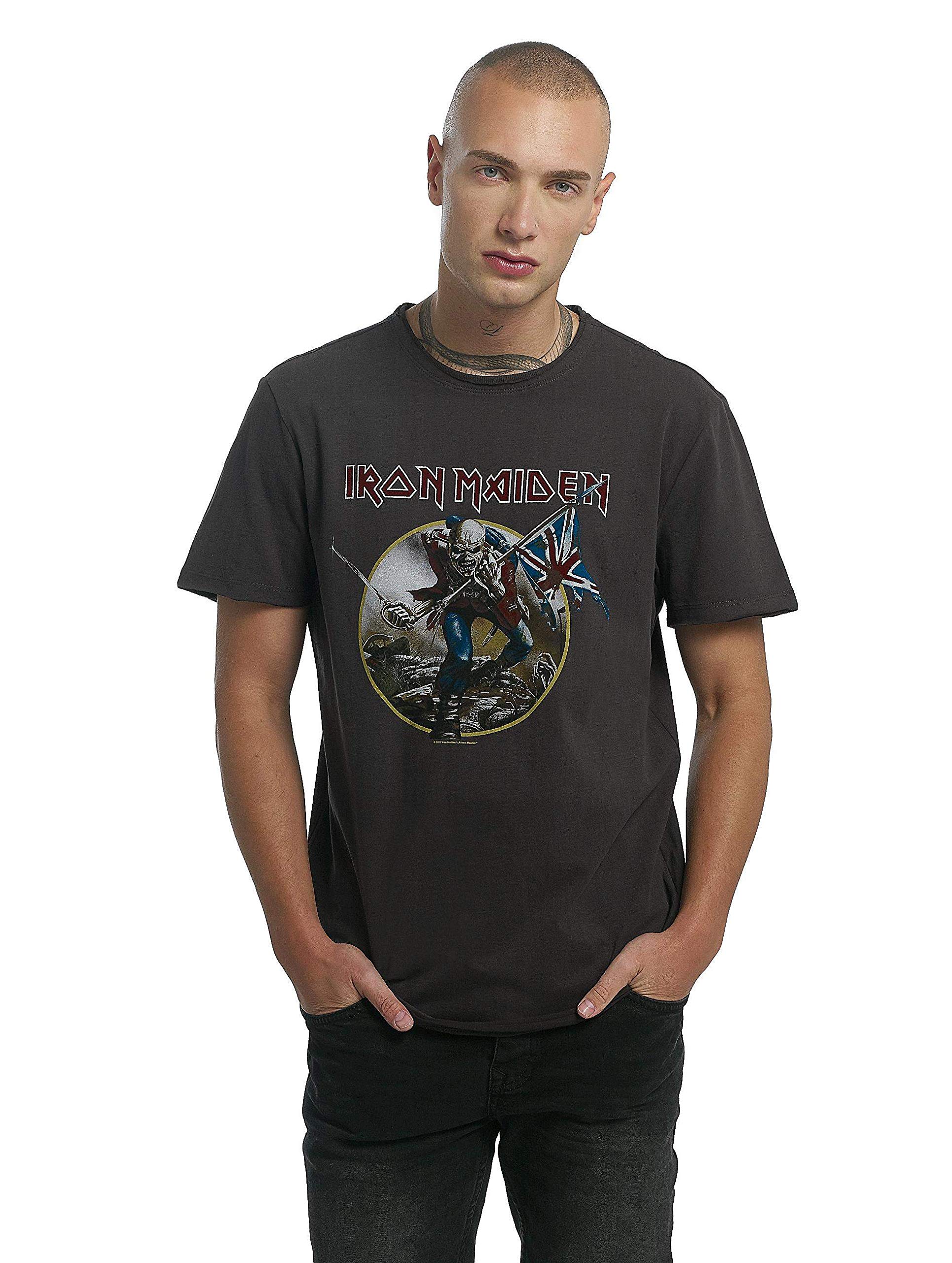 Amplified Herren Iron Maiden Trooper Mens Crew Tee T-Shirt, Grau (Charcoal), (Herstellergröße: X-Large)