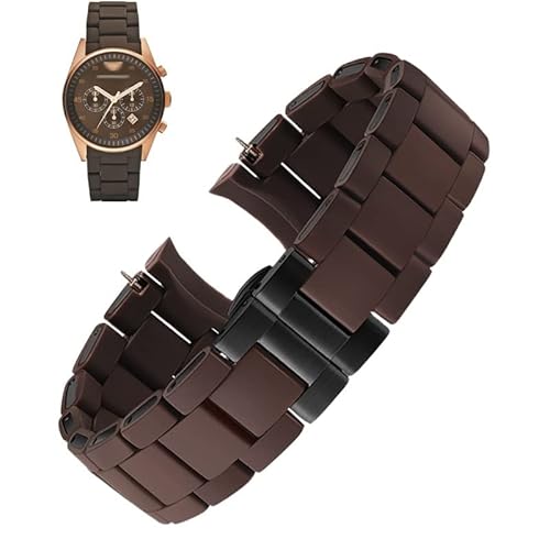 NEYENS Das Silikon-Uhrenarmband aus Stahl ist geeignet für Armani-Uhrenarmband AR5905 906 AR5919 920 AR5890 891 Uhrenkette 20 mm 23 mm, 23 mm, Achat