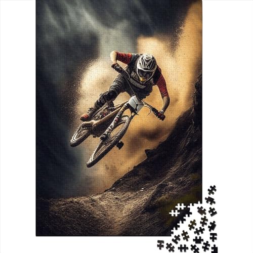 Mountainbike-Downhill-Puzzle für Erwachsene Teenager, 1000-teiliges Puzzle für Erwachsene und Teenager, Lernspielzeug, Familienspiele, 75 x 50 cm