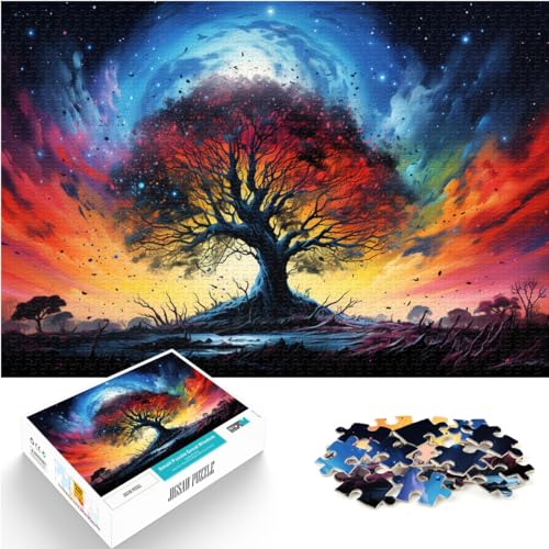 Puzzle | Puzzles Bunter Planetenbaum Puzzle für Erwachsene 1000 Teile Holzpuzzle Spaß für Aktivitäten zu Hause, Geburtstagsgeschenk, Reisegeschenke, 1000 Teile (50 x 75 cm)