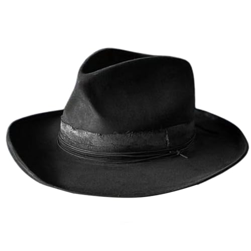 MEELYHOME Vintage Fedora Hut für Maskerade Gentleman Hut JazzHat mit Rollkrempe Erwachsene Karneval Party Kostüm Zubehör Cosplay Kostüm Hut