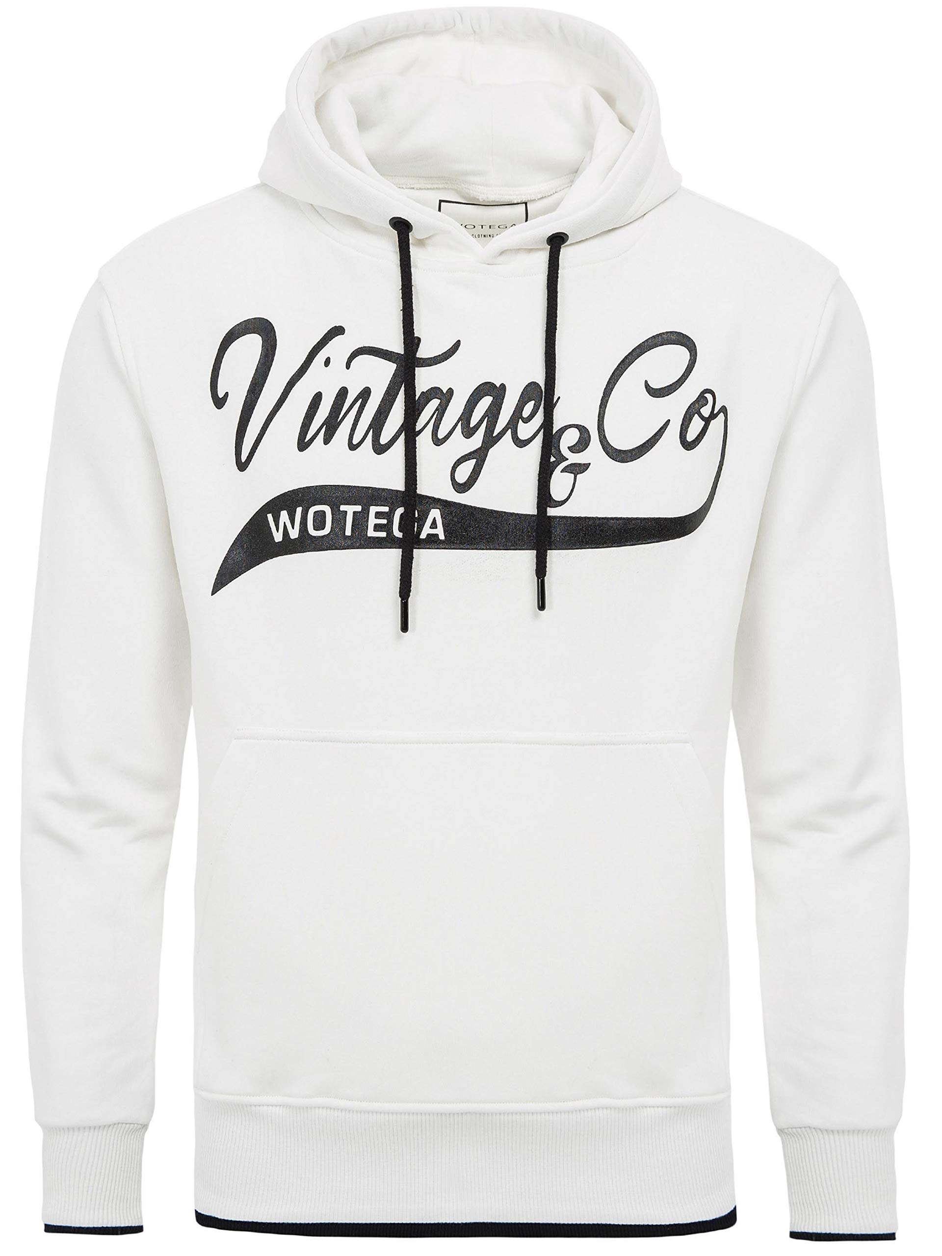 WOTEGA Herren Hoodie WT Star - Kapuzenpullover Weiß - Winter Pulli - Sweater Für Männer - Sweatshirt, Weiß (bright white 110601), L