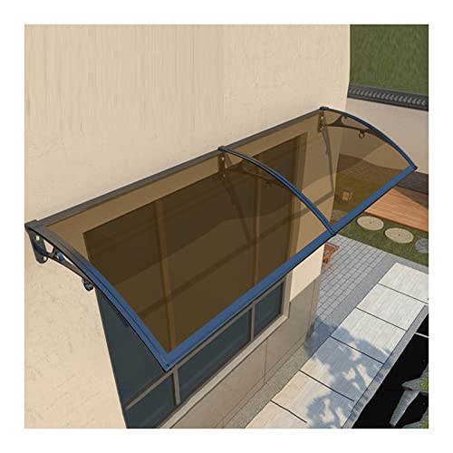 Polycarbonat-Fenstermarkise, Schutz-Türvordach, Regen- und Schneeschutz, Shetter für Wohngebäude, Überkopf-Hinterhof, Breite 60/80 cm, Braun - 160 cm x 80 cm