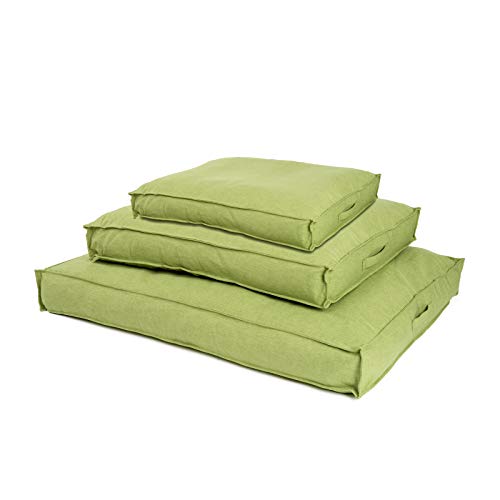 JAMAXX Premium Hundekissen in edler Leinen-Optik - Orthopädisch Memory Visco Schaumstoff/Waschbar Abnehmbarer Bezug/Wasserabweisender Innenbezug - Hundebett PDB1005,90x70 (M) Lime