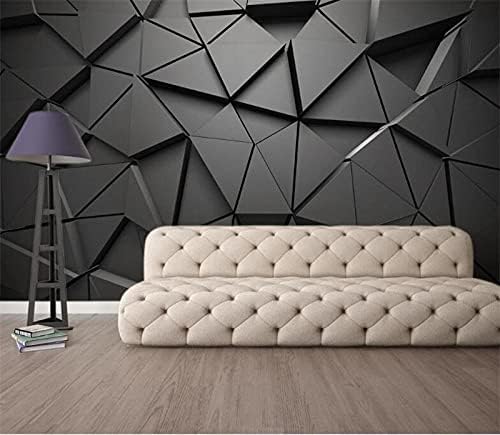 XLMING Geometrisches Abstraktes Graues Dreieck Küche Esszimmer Arbeitszimmer Wohnzimmer TV Hintergrund Wand 3D Tapete-350cm×256cm