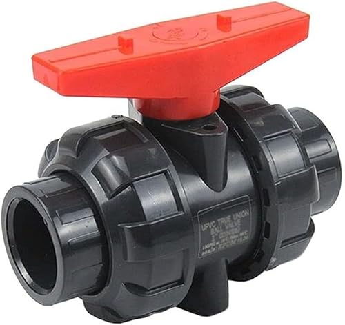 Doppelter Kugelhahn, Wasserleitungsventile, Wasserleitungsventil Hochleistungs-Kugelhahn Absperrung 1 Stück Doppelring ID 20 mm-50 mm UPVC-Verbindung DN15-DN40 PVC W(Inner 50mm (Dn40))