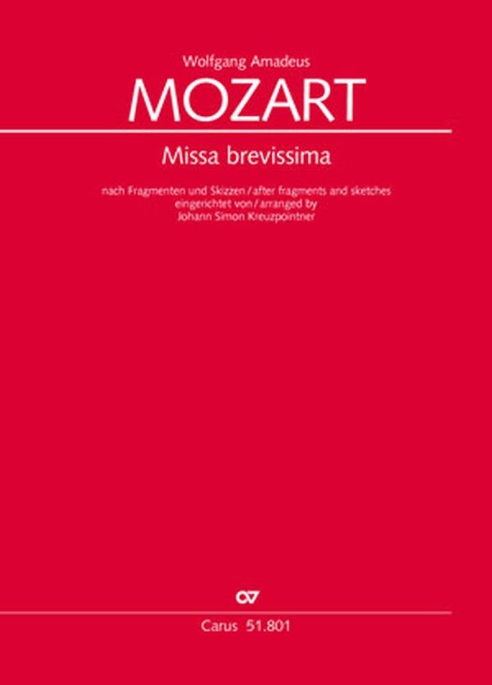 Mozart, Wolfgang Amadeus: Missa brevissima : für Soli, gem Chor und Orchester Partitur