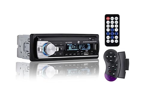 NK Autoradio mit RDS – 1 DIN – 4 x 40 W – Bluetooth 5.0, AUX-Funktion, MP3-Player und x2 USB, FM-Stereo-Sound, Freisprecheinrichtung, Fernbedienung, LCD-Display, iOS & Android (eMark)
