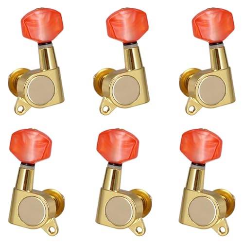 Strings Tuning Pegs Mechaniken Für Gitarre 6x Gitarrensaiten-Stimmschlüssel-Pegs-Tuner-Set für Folk- und Akustikgitarre (Color : Gold)